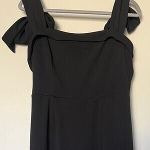 Audrey Parks Francesca's Black Tie Shoulder Midi Dress Size: Large